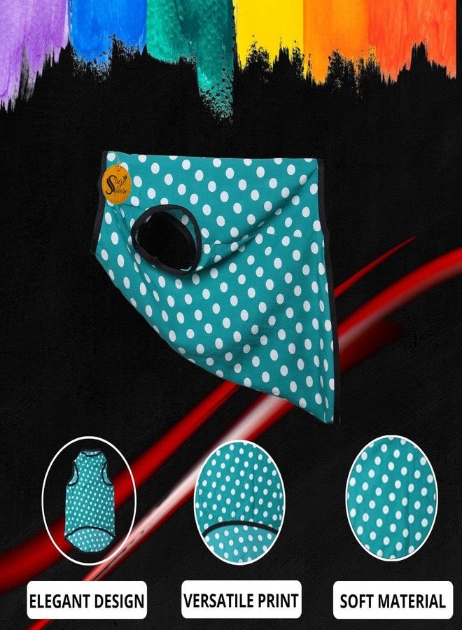 Sage Square Funky Soft Material Dog T-Shirt | Cool/Funky Print Pet | Soft Light Weight | Comfortable & Breathable Dog Clothing | Trendy Vest Outfit (XXLarge - 28 inch) (Polka Sky Blue) - Image 3